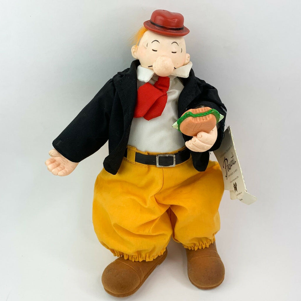 Vintage 1985 Wimpy Plush Doll With Cheeseburger From Popeye By Presents