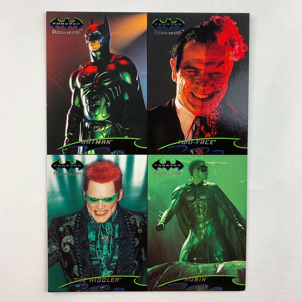 1995 Fleer Ultra Batman Forever 4 Card Uncut Trading Card Sheet Promo