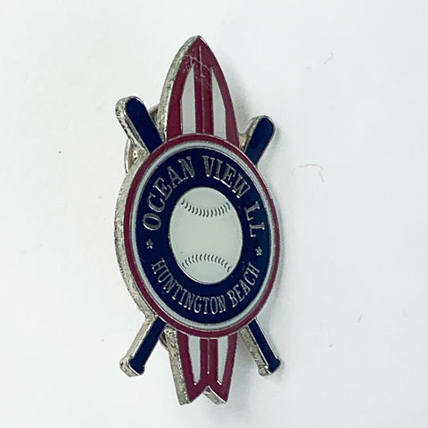 Ocean View Little League Huntington Beach California Baseball Lapel Pin