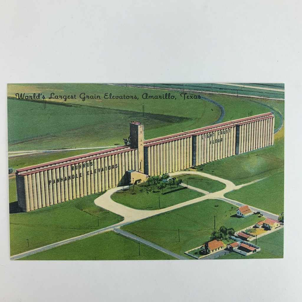 World's Largest Grain Elevators Amarillo Texas Tx Unposted Postcard