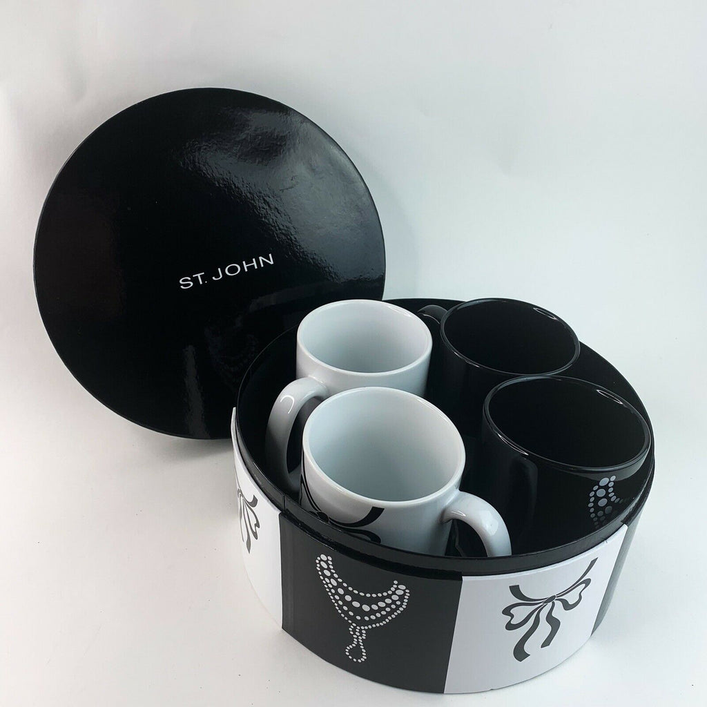 St. JOHN Coffee Tea Mug Cup Fashion Designer Box Set 4 Cups