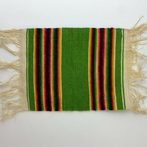 Dollhouse Mexican Miniature Rug Carpet Serape Blanket Green