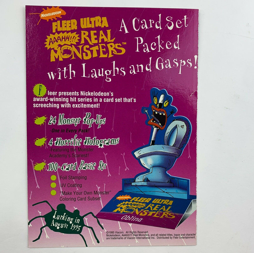 aaahh real monsters promo 1995 Fleer Ultra Nickelodeon AAAHH! Real Monsters Promo Trading Cards – The Stand Alone