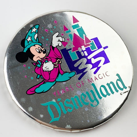 DISNEY DISNEYLAND 35 YEARS OF MAGIC 35TH BIRTHDAY 1990 PINBACK BUTTON PIN 3"