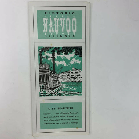 Historic Nauvoo Illinois IL Souvenir Phamplet Fold Out