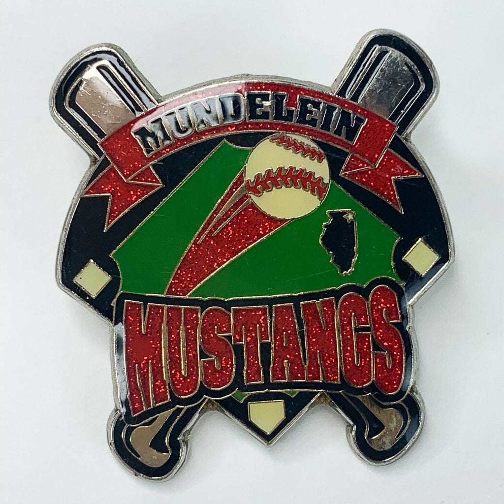 Mundelein Mustangs Baseball Home Plate Sport Pin
