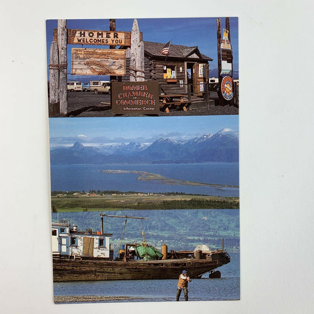 Homer Alaska World Famous Fishing Center Homer Spit Alaska Boat Postcard