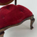 Dollhouse Miniature Furniture Burgundy Velvet Fabric Wood Chair