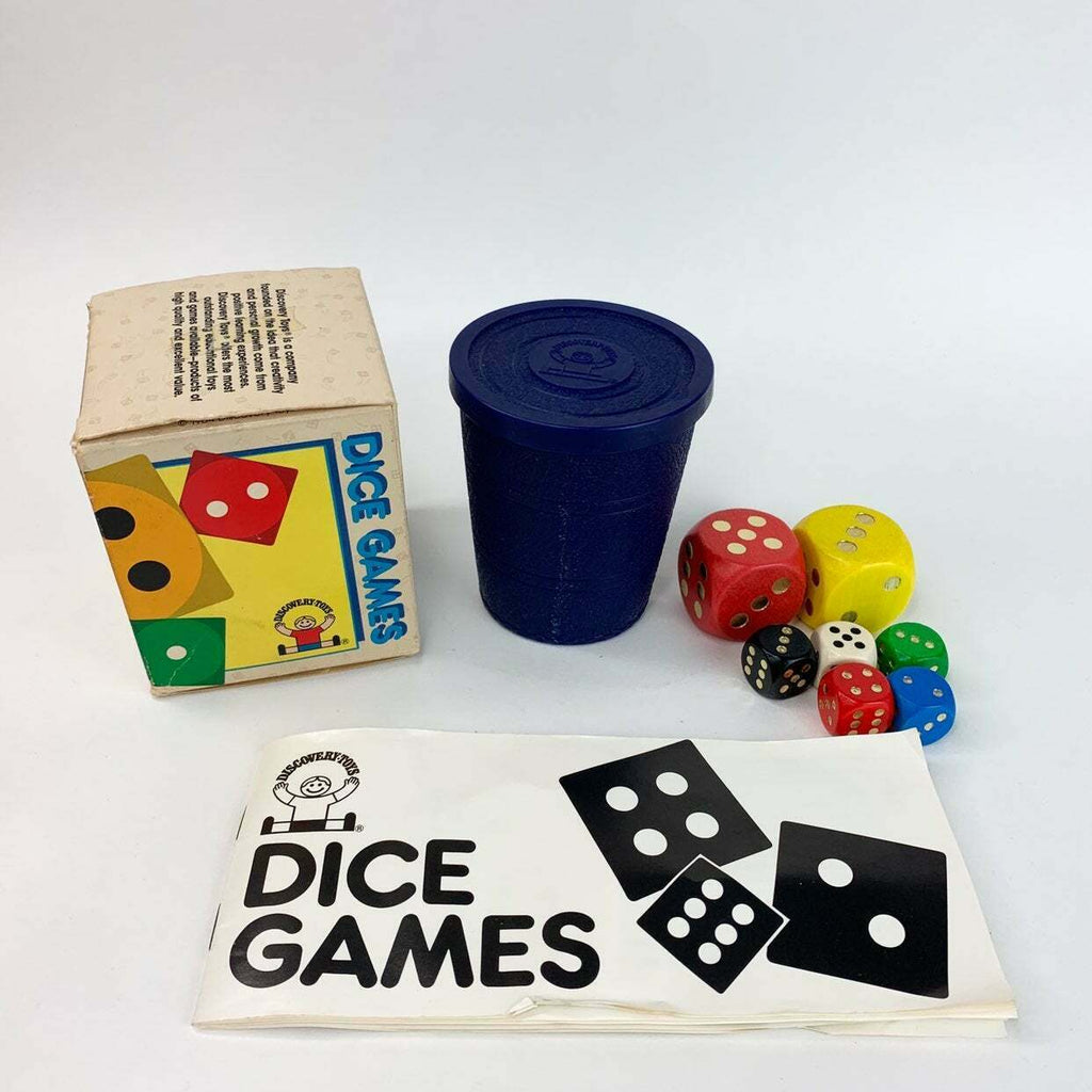 Vintage Discovery Toys Games Dice & Plastic Cup