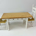 Dollhouse Miniature Kitchen Furniture White Wood Dining Table 2 Chairs