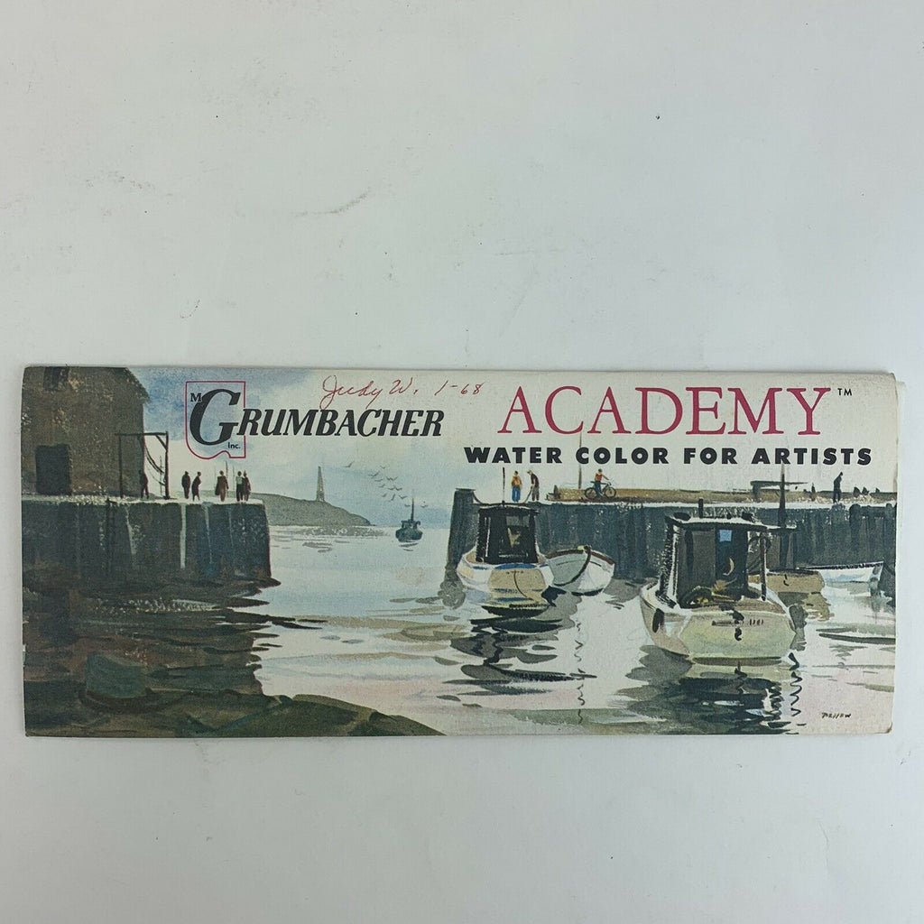 Vintage Grumbacher Academy Artist Water Color Chart Fold Out Brochure Ad
