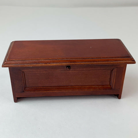 Miniature Doll House Wood Furniture Blanket Chest Trunk