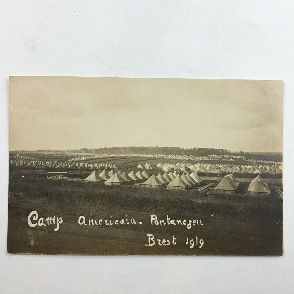 Camp Americain Pontanezen Brest 1919 WWI Tent Postcard