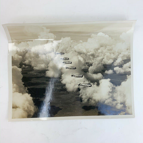 Vintage Photogrpahy Six Military Aircraft Flying in Air Photo 8X10