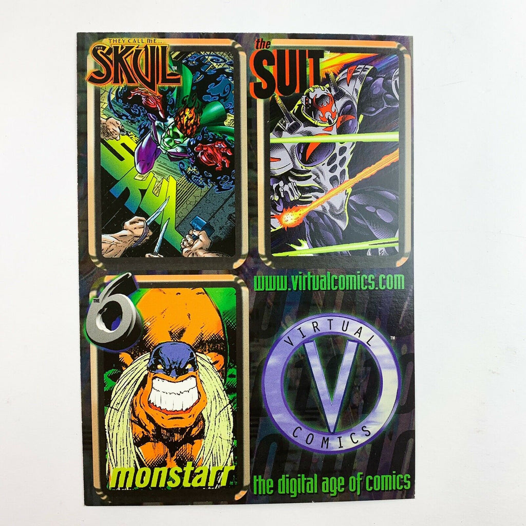 1996 Byron Preiss Virtual Comics Uncut 4 Card Promo Sheet Skull Suit The 6