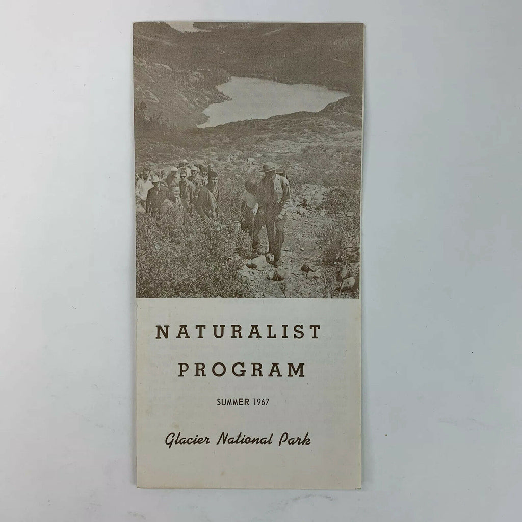 Vintage Naturalist Program 1967 Glacier National Park Pamphlet