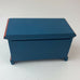 Wooden Dollhouse Furniture Blue Trunk Blanket Storage