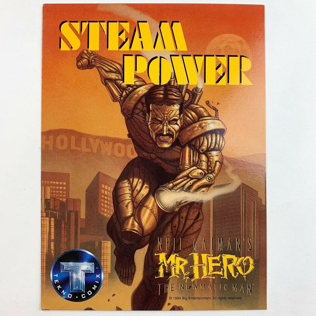 1994 Tekno Comix Neil Gaiman's Mr Hero The Newmatic Steam Power Promo Card