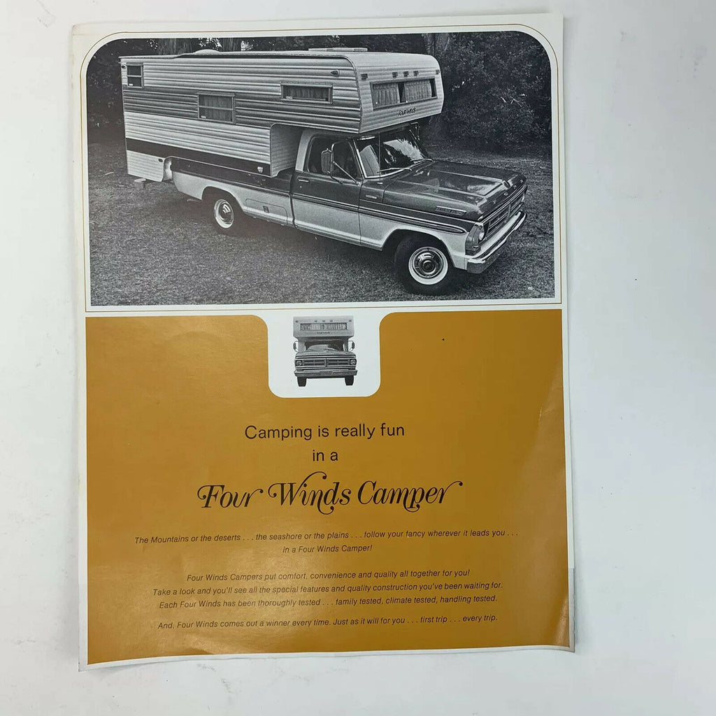 Four Wind Camper Print Paper Sales Ad Camptown USA California