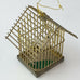 Dollhouse Miniature Brass Bird Cage w/Swinging Bird