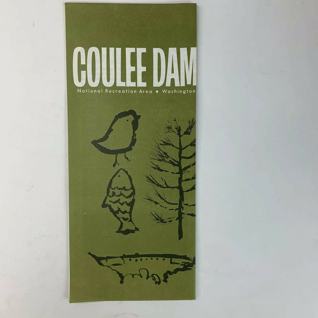 Coulee Dam Washington National Receration Area Map and Guide Brochure 1966
