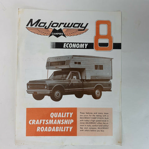 Vintage Major Way Campers Dealer Economy 8 Paper Flyer Ad