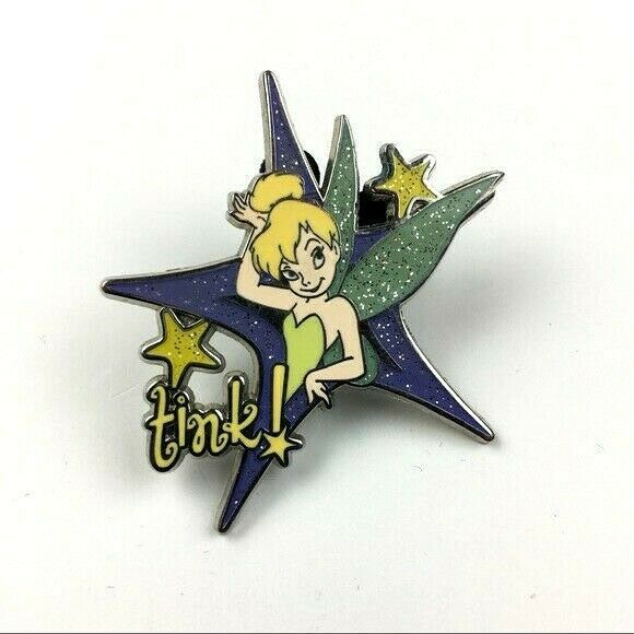Disney TinkerBell Pin Trading Tink! on the Left Star Glitter Pin