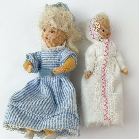 Doll House Miniature Girl Newborn Thread Wrapped Wire Dolls