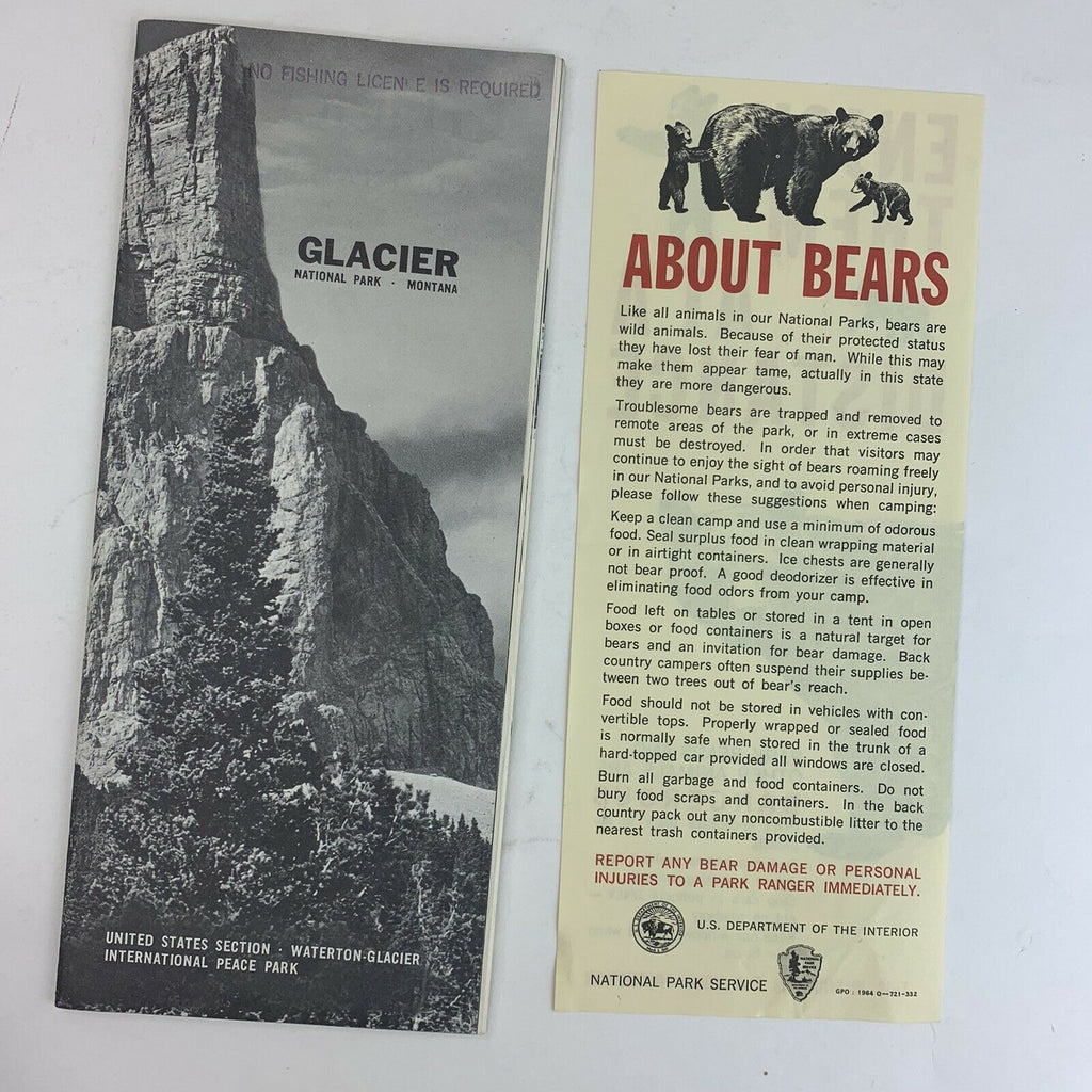 Vintage Glacier National Park Montana International Peace Park informational