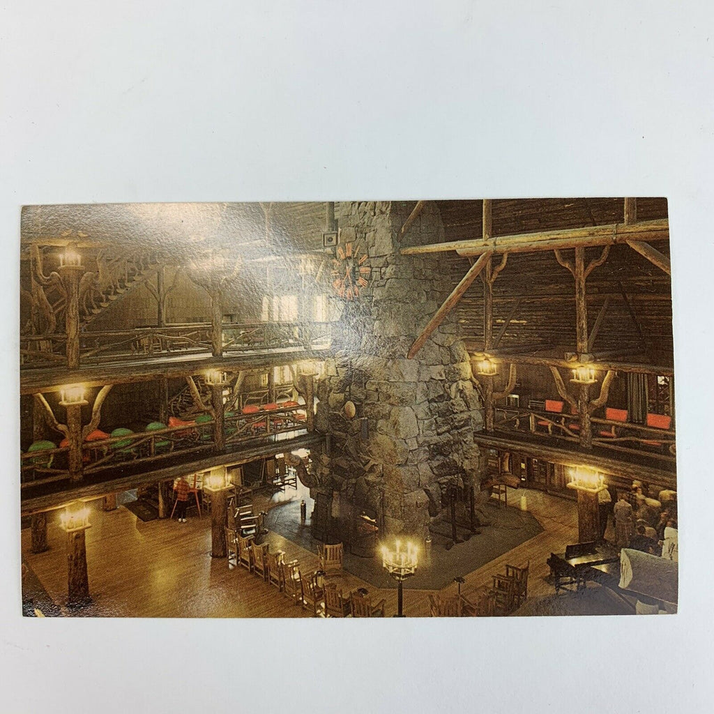 Old Faithful Inn Lobby Yellowstone National Park Postcard